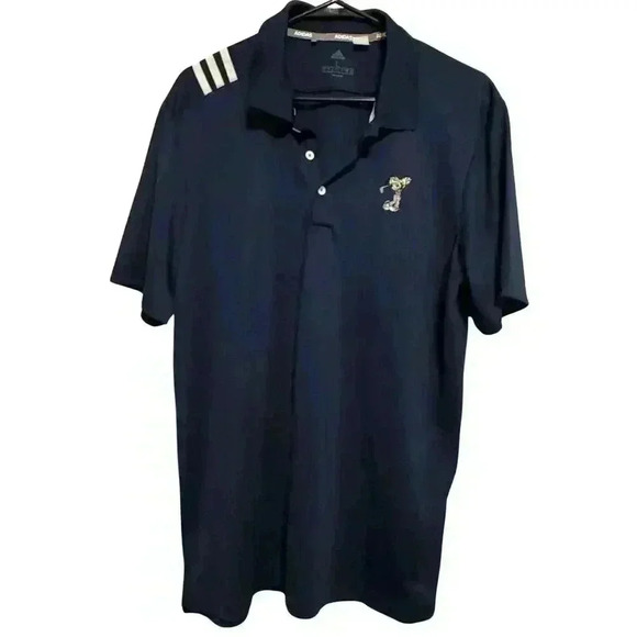 Men Adidas Navy Blue Golf Polo with Embroidered Mickey Mouse - Size Large - Picture 1 of 10